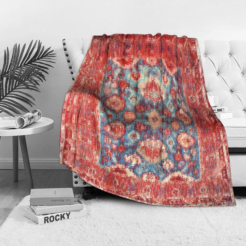 Vintage Türkischer Kilim Teppich Decke Baumwoll Überwurf Weich Gemütlich Bett Sofa Dekorativer Teppich Matte Kissenbezug