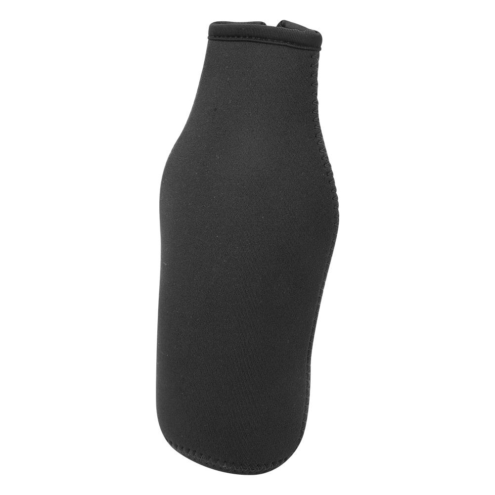 Módní jednobarevný návlek na pivní láhev se zipem, držák na nápojové láhve/plechovky(Černá)