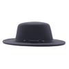 New women's flat-top woolen hat, men's autumn and winter thermal hat, jazz hat, British retro top hat
