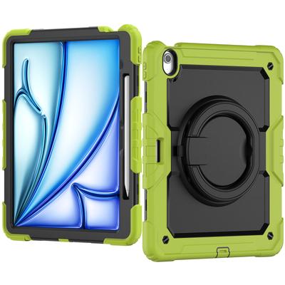 For iPad Air 13 (2025)/(2024) Case PC+Silicone Tablet Cover with Kickstand,Strap