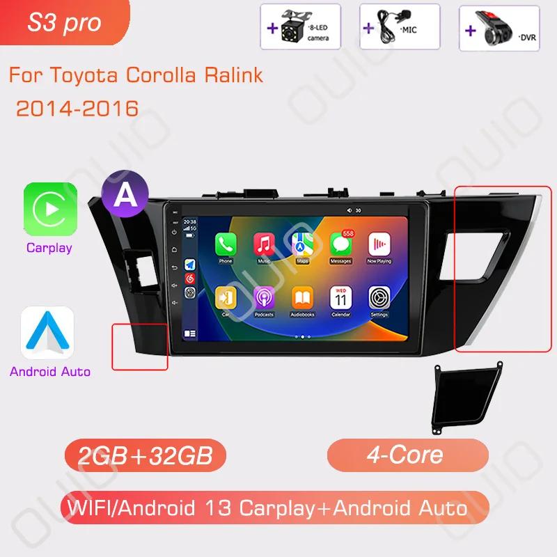 Android 13 Radio For Toyota Corolla Ralink 2013 2014 2015 2016 Car Stereo Multimedia Player Carplay Auto GPS Navigation 2DIN DSP