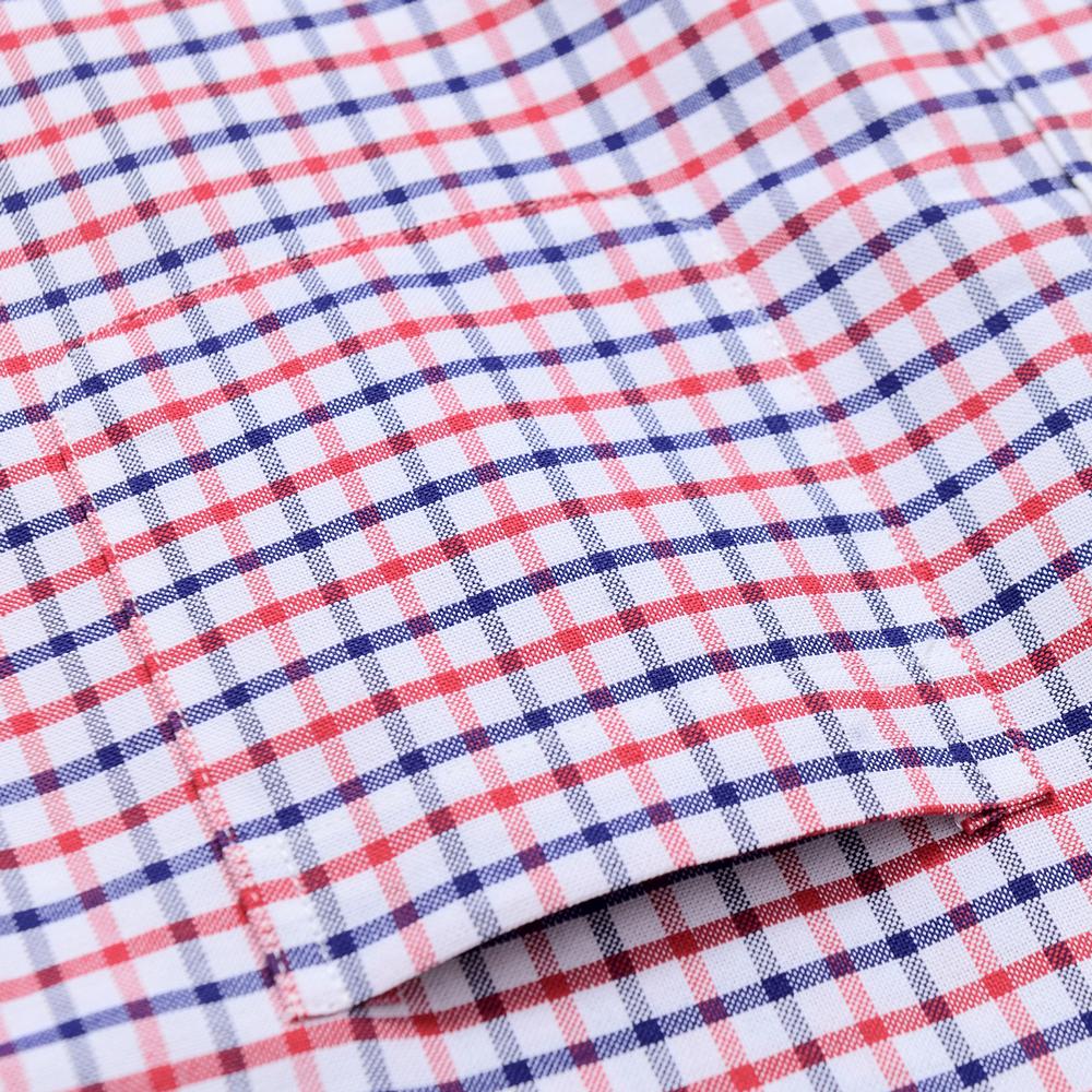 Pánská kostkovaná košile Oxford s dlouhým rukávem, regular fit, s kapsou, bavlněná, zapínací límeček, pohodlná, univerzální, ležérní, kostkovaná košile