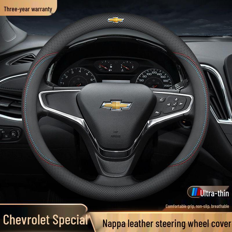 Genuine Leather Chevrolet Steering Wheel Cover for Cruze, Lanos, Sail, Malibu XL, Cavalier, Orlando, Equinox