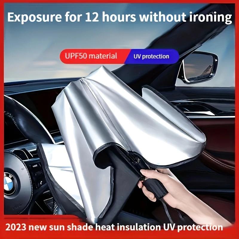 NEW Umbrella Sunshade Car Sunshade Car Sunshade Retractable Sunscreen Heat Insulation Front Windshield ParasolWindshield Sunshades 1