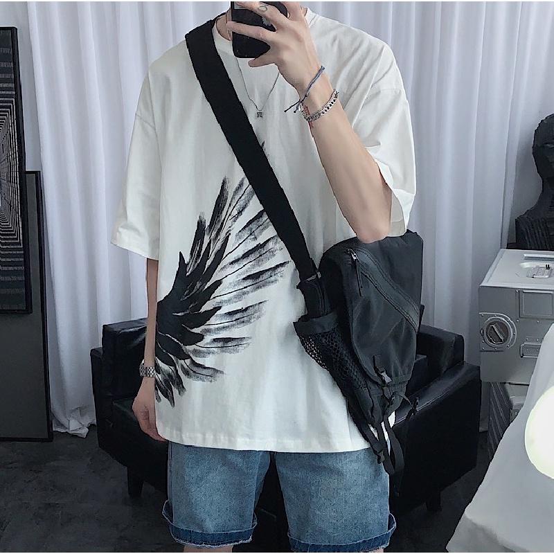 Männer Kurzarm T-Shirts Brief Grafik Druck Mode marke tees für männer Männer Kleidung Casual Tee Mann Sommer Koreanische Retro tops Für
