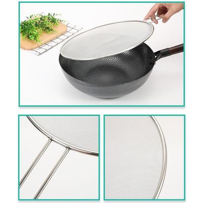 Multifunctional Oil Splatter Screen with Handle Stainless-Steel Oil Splash Lids Durable Anti-splash Splatter Guard