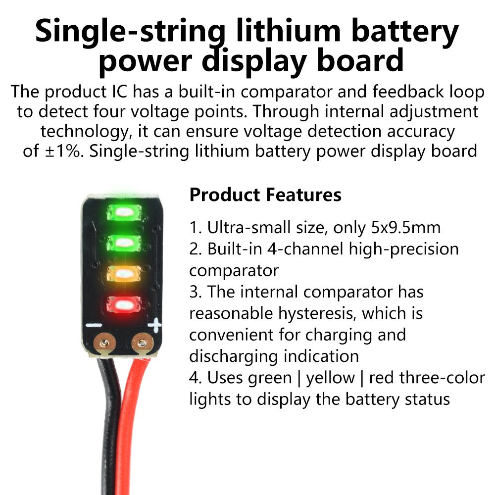 3.7 4.2V Metering Module Electricity Indicator Electricity Display Module 1 Series Li-ion Battery Electricity Display Mini LEDs
