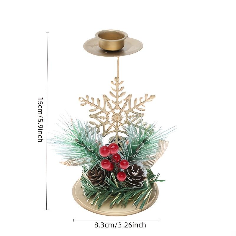 3pcs Golden Cast Iron Christmas Candle Holder Set Suitable for Window Display & Tabletop - Perseverance