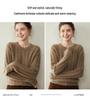 Women's Solid Color Cashmere Pullover: Round Neck, Seven-Stitch Cable Knit, Comfortable and Gentle Style, Warm Base Layer Sweater.