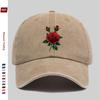 Pc Red Rose  Green Leaf Print Baseball Cap for Women  Men  Adjustable Buckle Strap Lightweight Vintage Sun Hat Suitable for