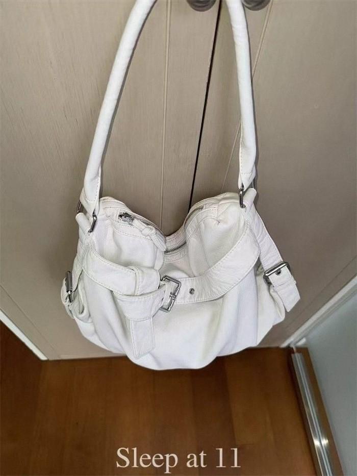 

Новая сумка-тоут женская большой вместимости плиссированная ленивая подмышечная сумка через плечо женская повседневная универсальная женская сумка белый