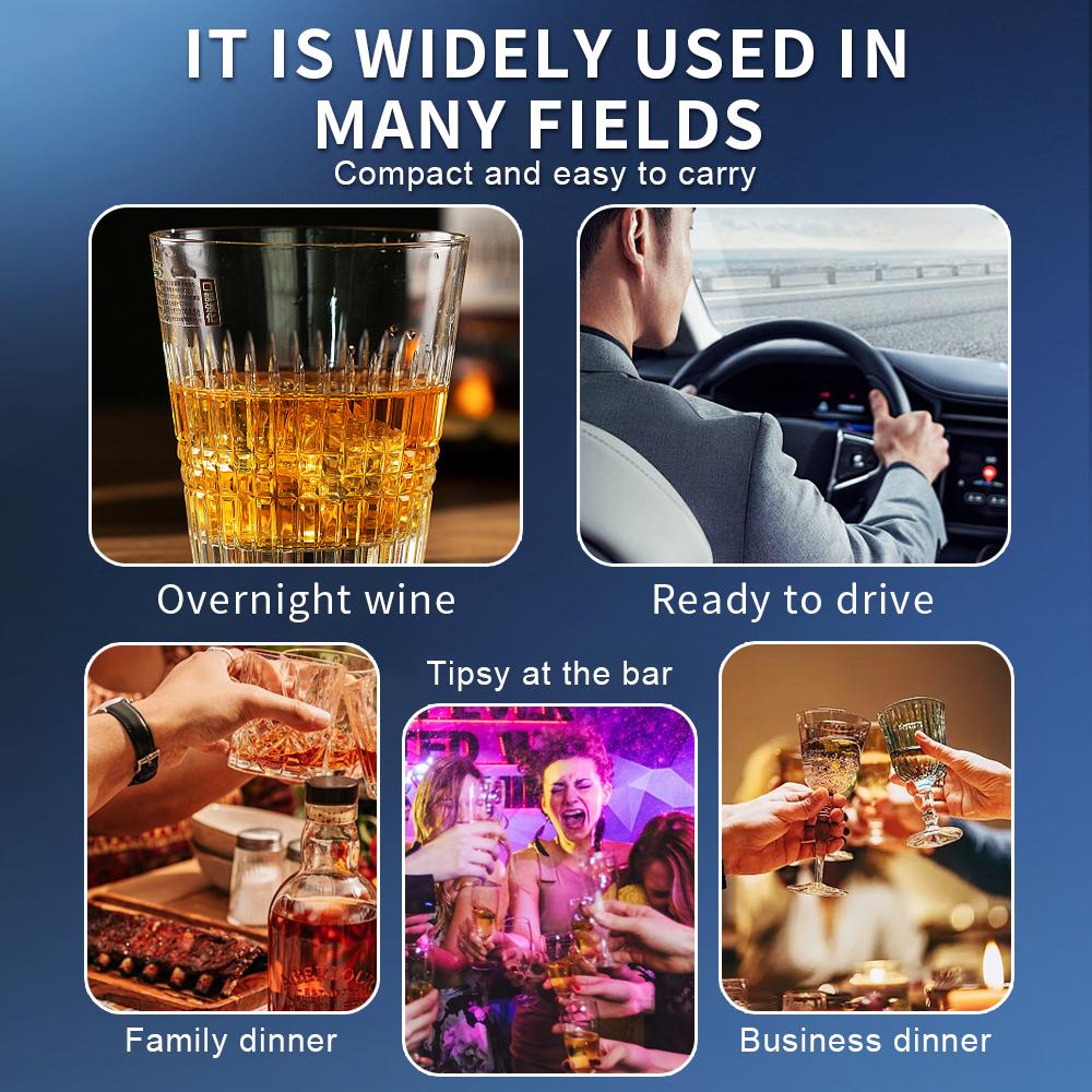 Digital Breath Alcohol Tester LCD Screen Breath Drunk Driving Analyzer Breathalyzer for Drunk Driving Test Use with 5 Mouthpiece