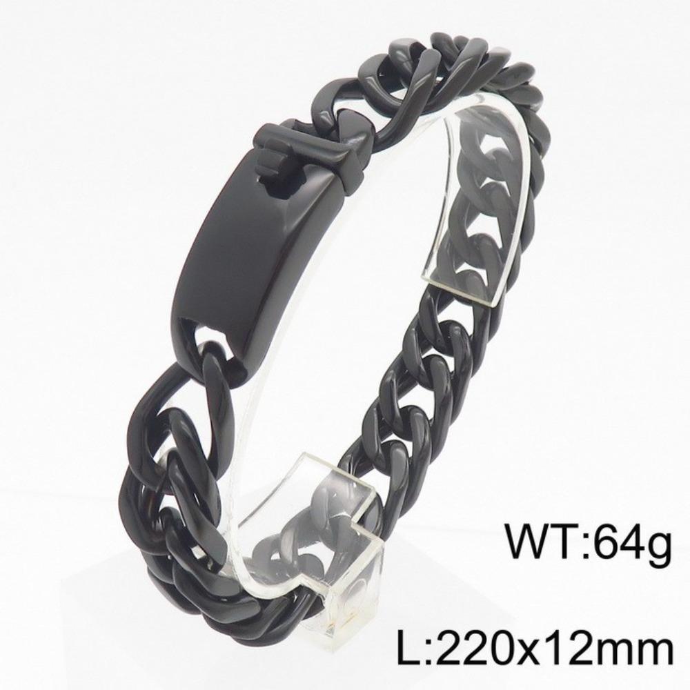 European and American Simple Electroplated Gold Four-sided Ground Titanium Steel Men's Bracelet
