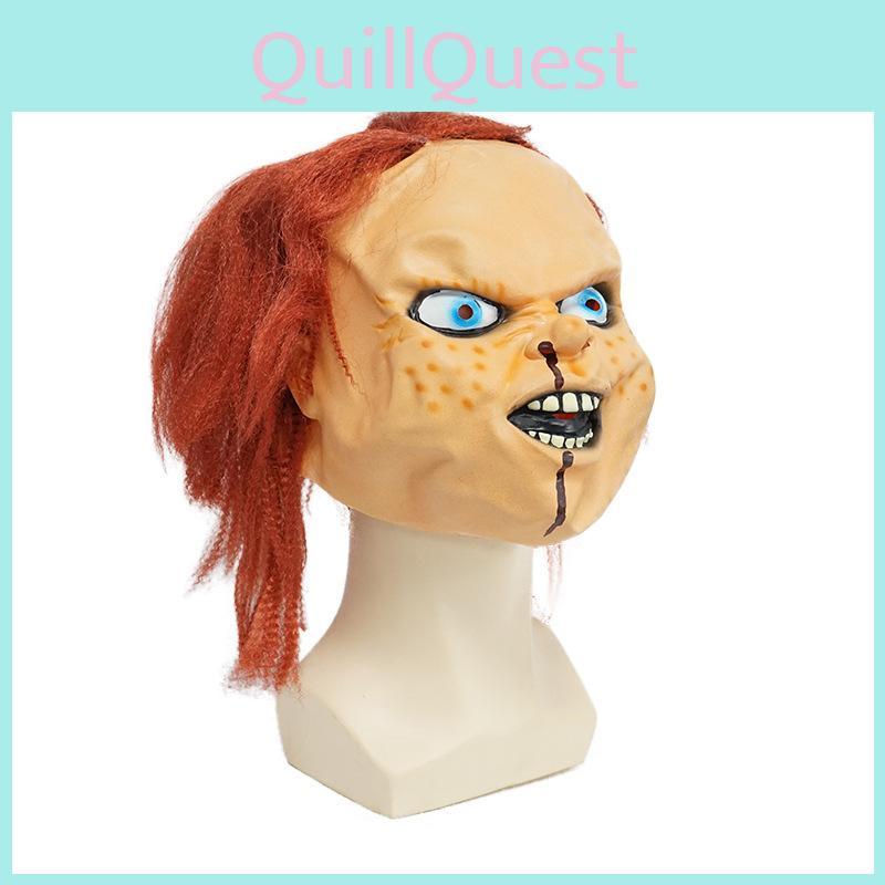 Máscara de Látex Halloween Boneco Chucky Brincadeira de Criança com Design Assustador para Festa e Cosplay