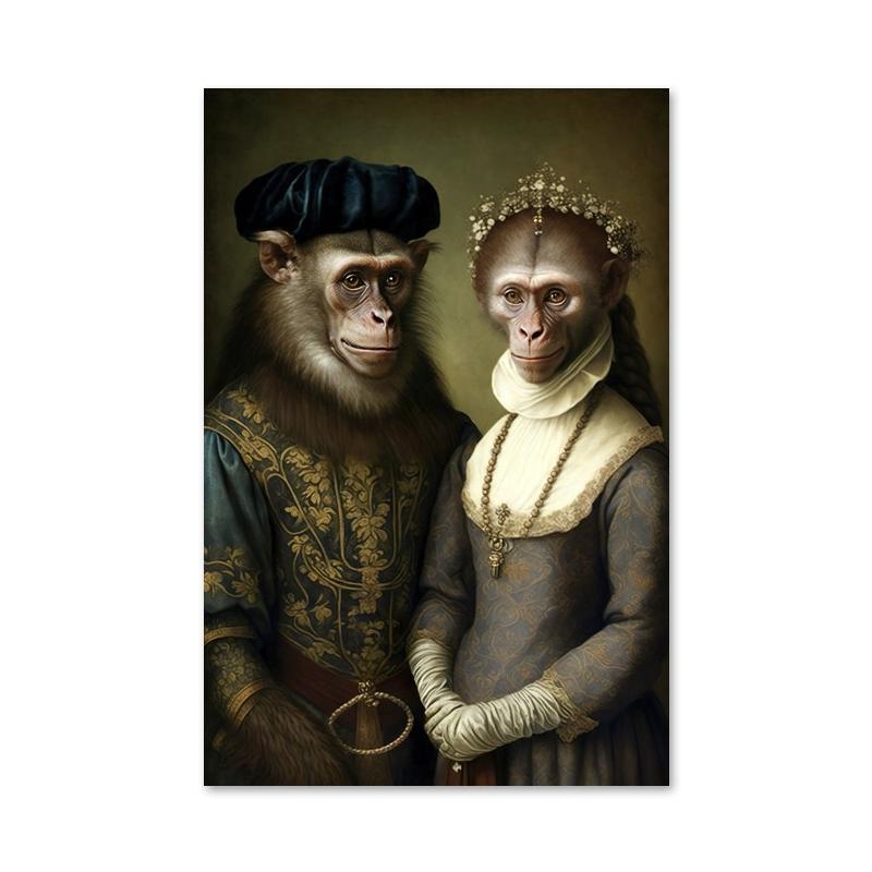 

Аристократический постер с животными в стиле ретро, лев, жираф, кошка, печать на холсте, настенные художественные картины для украшения гостиной и дома 21x30cm No Framed