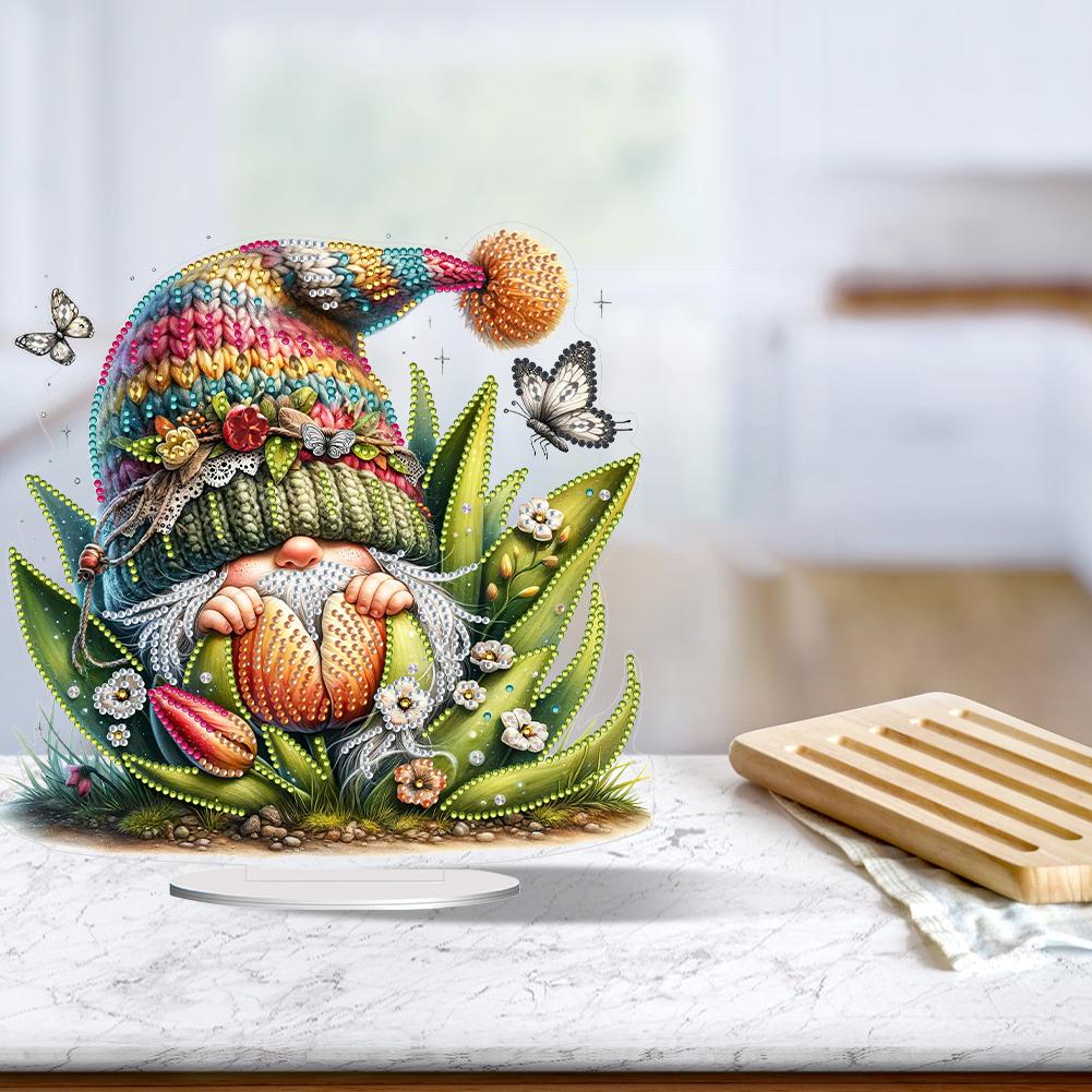 Gnome Double Sided Effect Desktop Diamond Art Kits 5D DIY Diamond Art Tabletop Decorations Diamond Painting Desktop Decorations