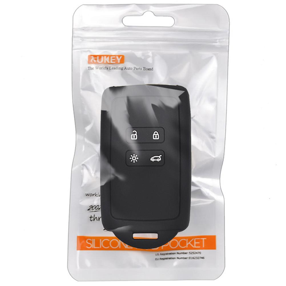 Silikonnyckelfodral med 4 knappar för 16 Renault Koleos Kadjar Captur Fob Cover