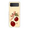 Transparent Phone Case For Samsung Galaxy Z Flip 3 4 5 6 7 Hard Folding PC Z Flip3 Flip4 Cover Red Cherry
