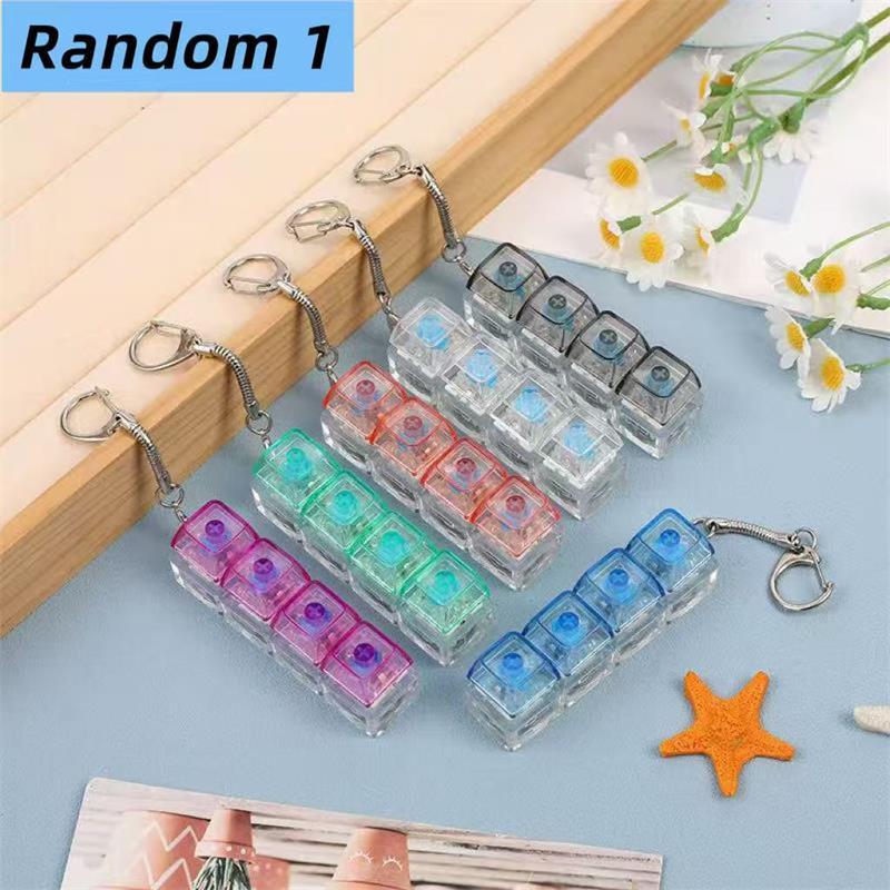 1/2 Pcs Fidget Decompression Keyboard Silent Luminous Keyring Bag Pendant Stress Relief Toy Antistress Finger Keyboard Game Gift
