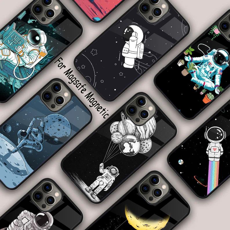 Space Moon Astronaut Universe Magnetic Phone Case For APPLE iPhone 17 Air 16 14 13 12 Pro Max 15 Plus Wireless MagSafe Cover