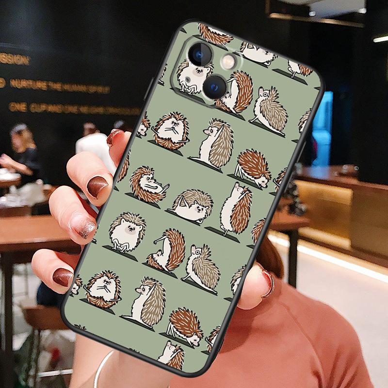 Animal Hedgehog Phone Case For iPhone 16 Pro Max 15 14 13 11 12 Pro Max Plus 12 13 Mini XR 16e Funda Cover