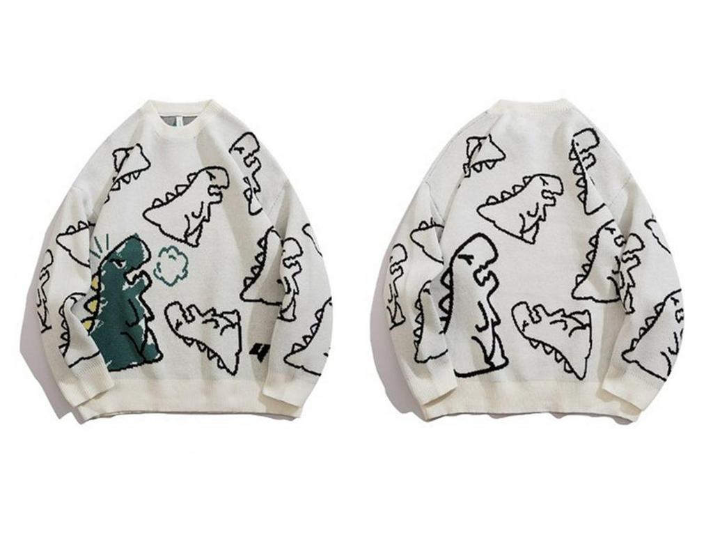 Unisex Dinosaur Knitted Wool Sweater