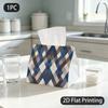 1pc Tissue Box, Argyle Style Diamond Elegant Pattern, 2D Flat Printing, Multi-Use, Easy To Carry, Tissue Bag, for Restaurant
