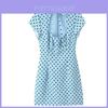 Sexy Slim Fit Polyester Dress With Bow Tie And Polka Dots For Spring