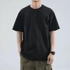 Men's Heavyweight Pure Cotton Short Sleeve Round Neck Casual White T-shirt