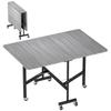 Six-Seater Drop-Leaf Dining Table, with Wheels - Grey Wood-Effect