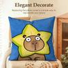Cute Kicapara Cartoon Cushion Cover Natural Linen Organic Fabric DoubleSided Printing Sofa Home Decor Gift Pillow Case