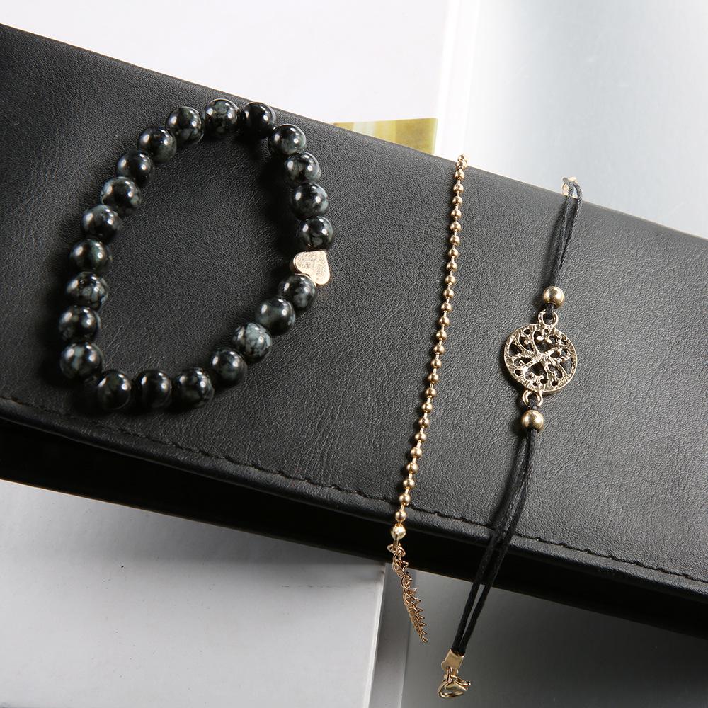 Fashion Personalized Jewelry Bracelet Set, Street Auction Popular Women'S Love Beaded Bracelet Three-Piece Set