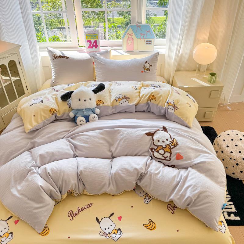

Дитяче зцілення 2025 Sanrio Бавовняний постільний комплект, дружній до шкіри, що миється - Суперм які вишиті мультяшні рушники 3-piece, Duvet 150x200, Sheet 160x230