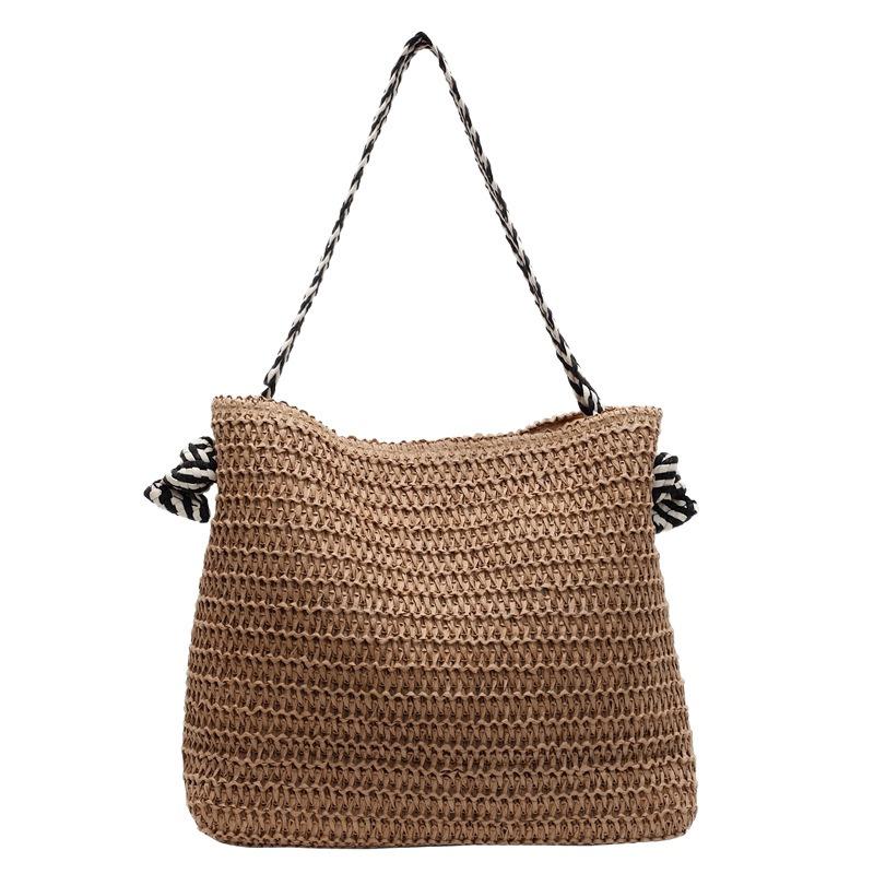 Große Tragetasche Strohtasche Damen Neu Strandurlaub Pendeln Fauler Wind Schultertasche