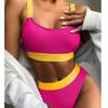 New Bikini Women's Swimsuit Split High Waist Swimsuit Solid Color Bikini Women