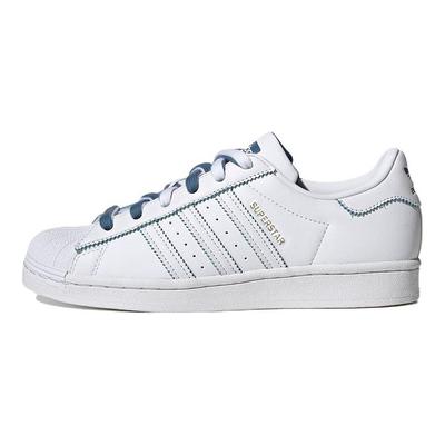 Tênis Feminino Superstar Branco Altered Azul Nuvem-Branco Dourado-Metálico GX2012