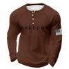 Men's Loose Casual Button Down Collar Long Sleeve Top