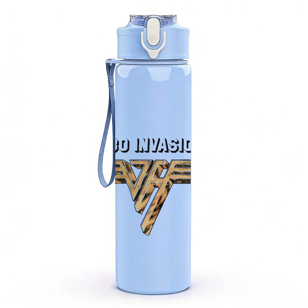 1PC 1983 golden wing emblem print 750ml colorful plastic sports water bottle leakproof pop up lid with straw for outdoor work home use