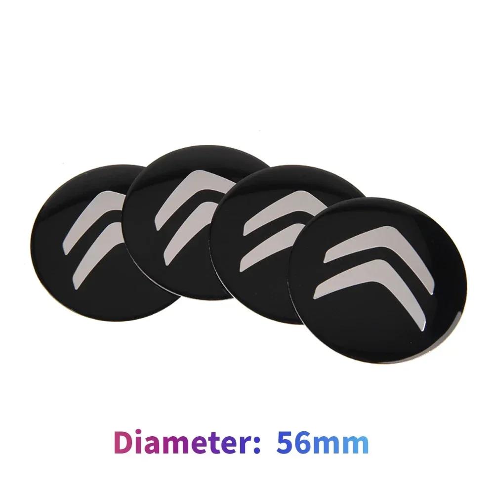 4pcs Car Wheel Center Hub Cap Cover Sticker Decals for Citroen C1 C2 C3 C4 C5 C-Elysee Cactus Picasso Xsara Berlingo DS3 DS4 DS6