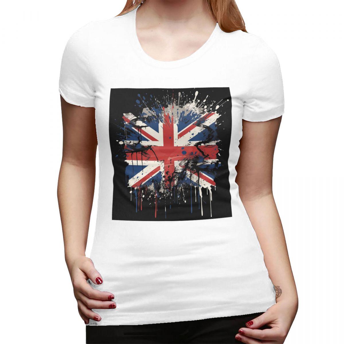 

Union Jack Flag Of The UK United Kingdom British TShirt for Women Streetwear T Shirts Womens Short Sleeve Summer Clothes Tops S