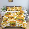 Hamburger Fast Food Theme Comfortable Duvet Quilt Cover Pillowcase Bedding Set Children Bedroom Decoration Home Textile