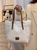 Women White Lace Flower Embroidery Tote Summer Seaside Travel Vacation Beach Bag Shoulder Retro Handbag 2025 New