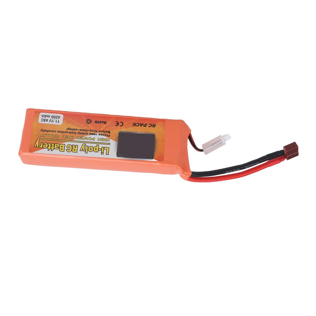 4200mAh Lithium Battery 11.1V 45C High Capacity Rechargeable Lipo Battery with T Plug for Helicopter Airplane