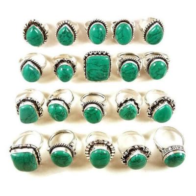 10Pcs Labradorite Gemstone 925 Sterling Silver Plated Wholesale Lot Rings JOR-R249