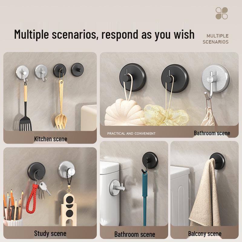 Samolepicí přísavkový háček z nerezové oceli do koupelny, na kolej nebo na dveře – Bez vrtání, silný háček pro uložení batohu/kabátu