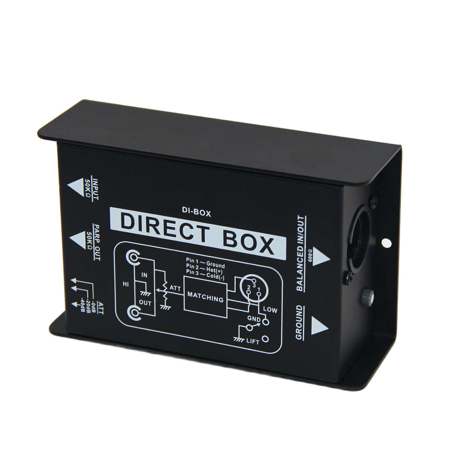 Mini 1 Channel DI Box Audio Passive DIRECT BOX Direct Audio Box Low Noise for Guitar Bass Show Studio