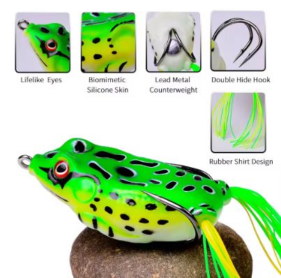 Promotion Factory Price Soft Wood and Silicone Frog Minnow Lure 5g 9g 13g 17.5g Artificial Bait for Trout and Carp Fishing
