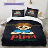 Pippi Longstocking Pattern Bedding,Quilt Set Quilt Cover Pillowcase Home Birthday Gift (1 * Duvet Cover + 2 * Pillowcase, Without Core)