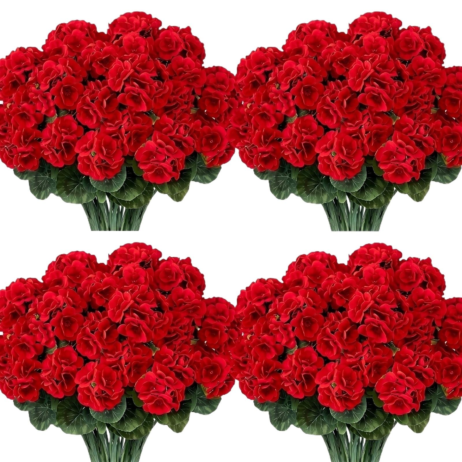 

Artificial Begonia Flower Fake Flower For Home Living Room Decoration One Size червоний