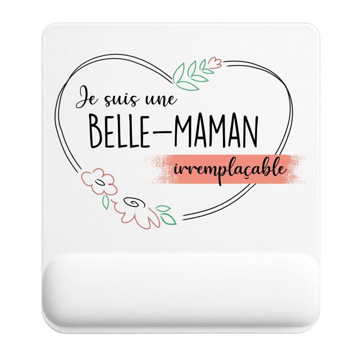 Tapis de souris - PLANETEE - Belle-Maman irremplaçable - 22x18 cm - Surface lisse anti‑dérapante - Épaisseur 3 mm